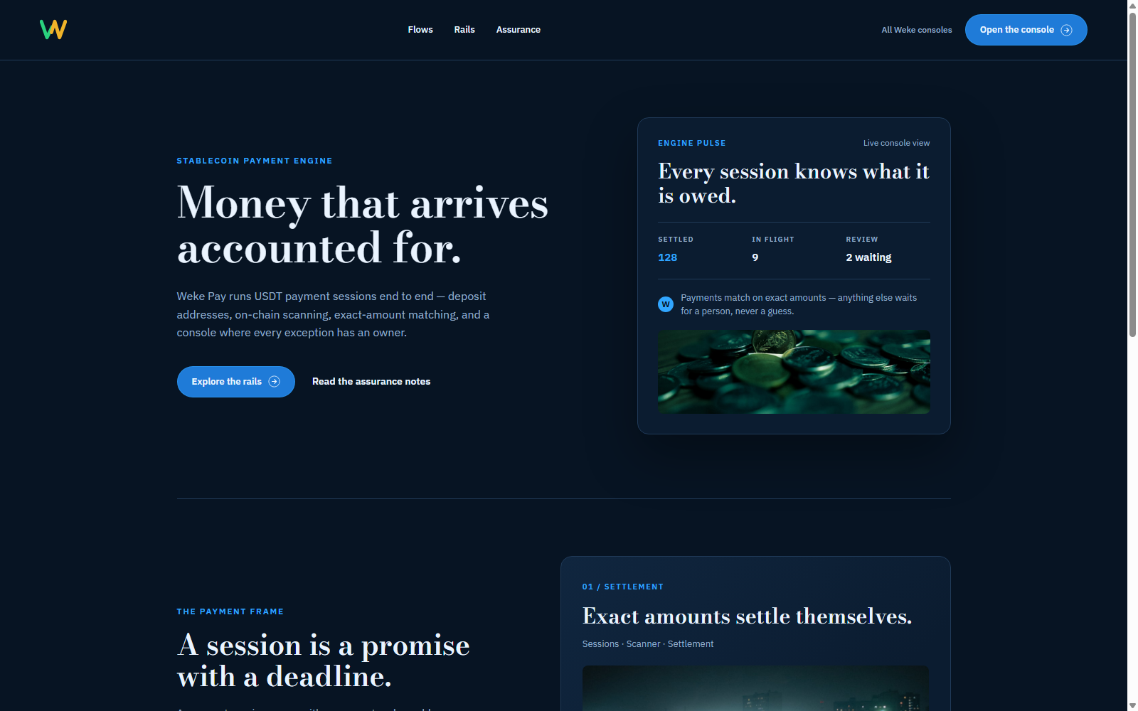 The Weke Pay public site in the shared research-editorial design